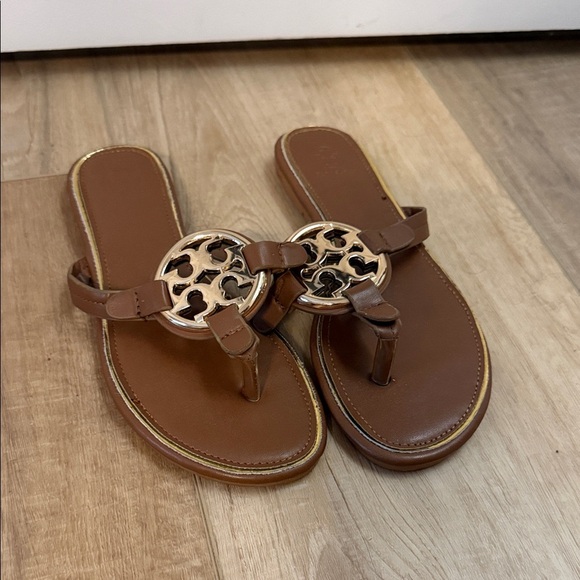 Tory Burch Miller Brown Sandals Size 38 - Picture 1 of 6